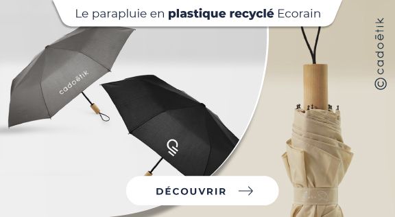 Parapluie plastique recyclé Ecorain personnalisé - mobile