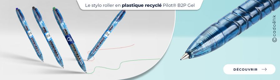 Stylo roller plastique recyclé Pilot B2P gel personnalisé - desktop