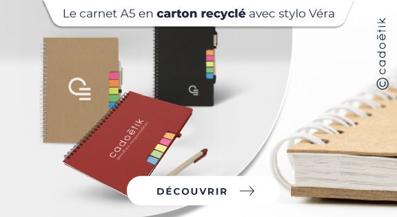Carnet A5 carton recyclé stylo Véra personnalisé - mobile
