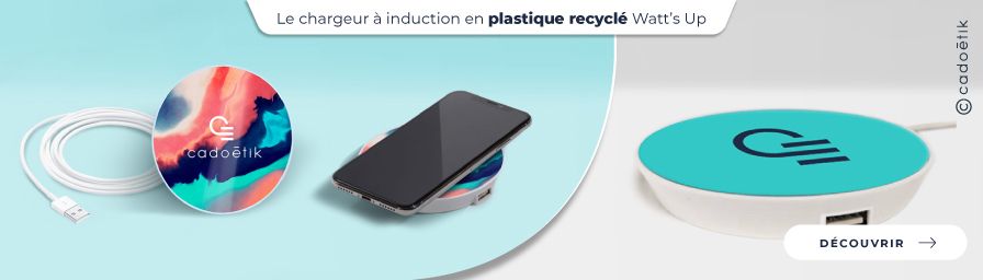 Chargeur inducion plastique recyclé Watt's Up personnalisé - desktop