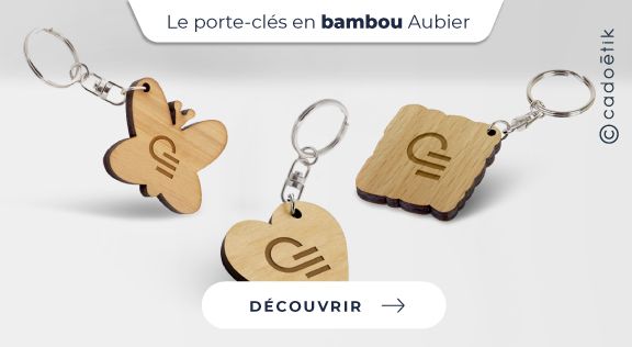 Porte-clés bambou Aubier personnalisés - mobile