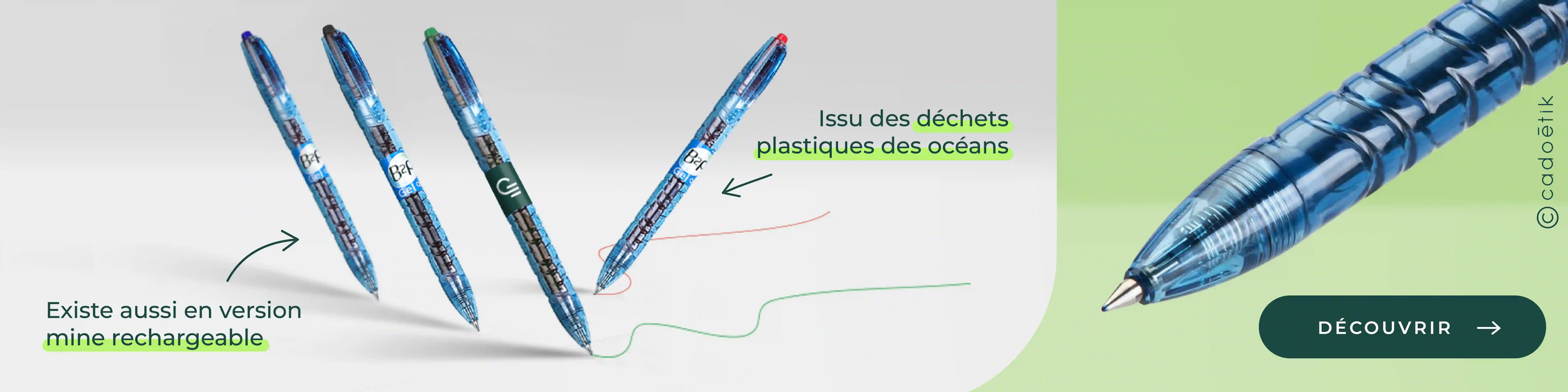 Stylo roller plastique recyclé Pilot B2P gel personnalisé - desktop