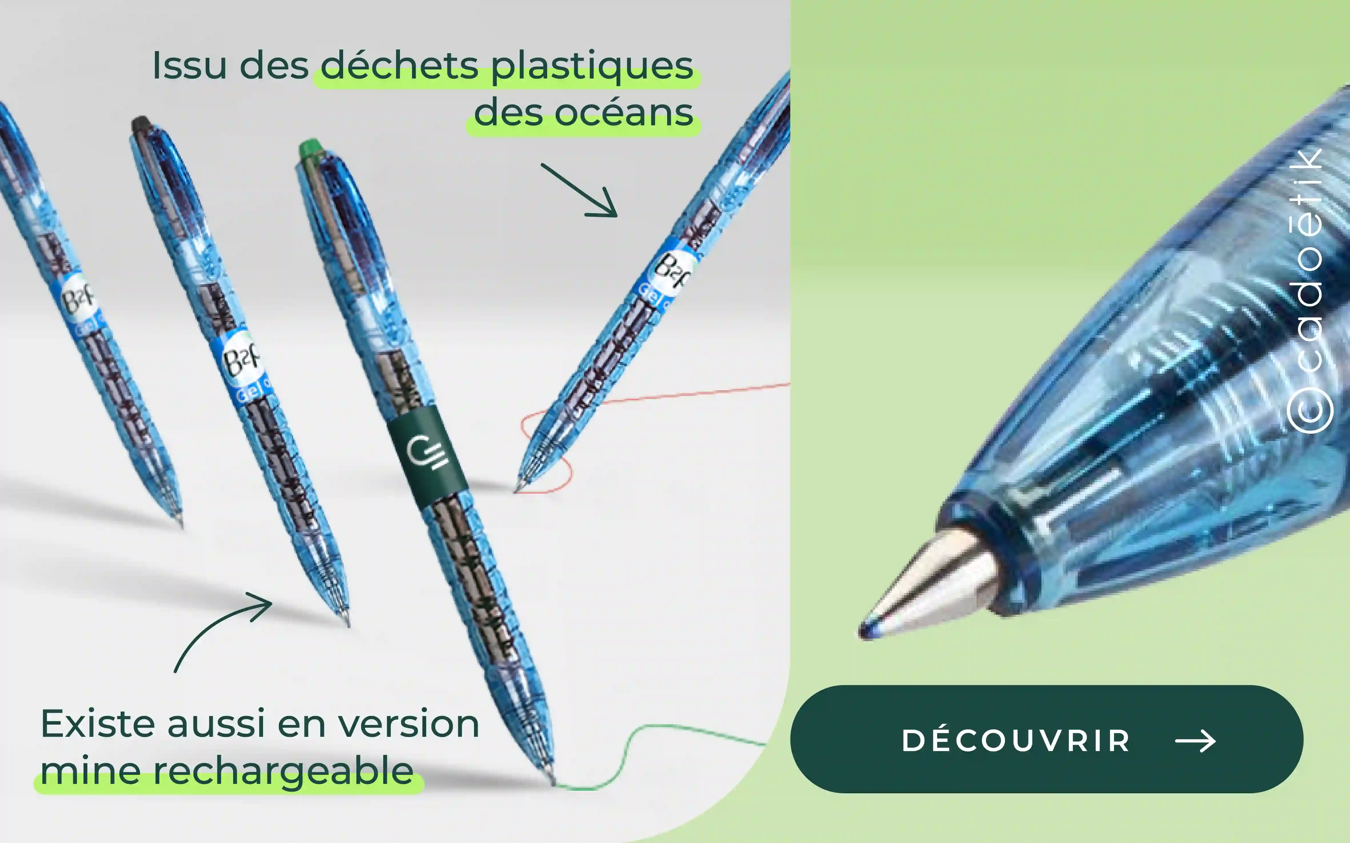 Stylo roller plastique recyclé Pilot B2P gel - mobile