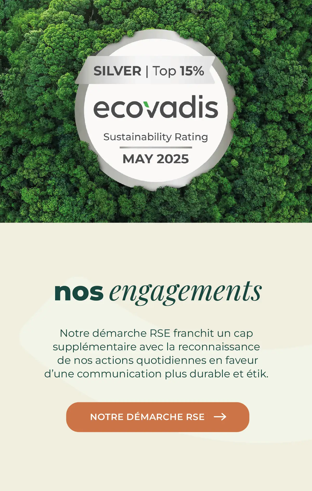 bandeau ecovadis engagements rse mobile