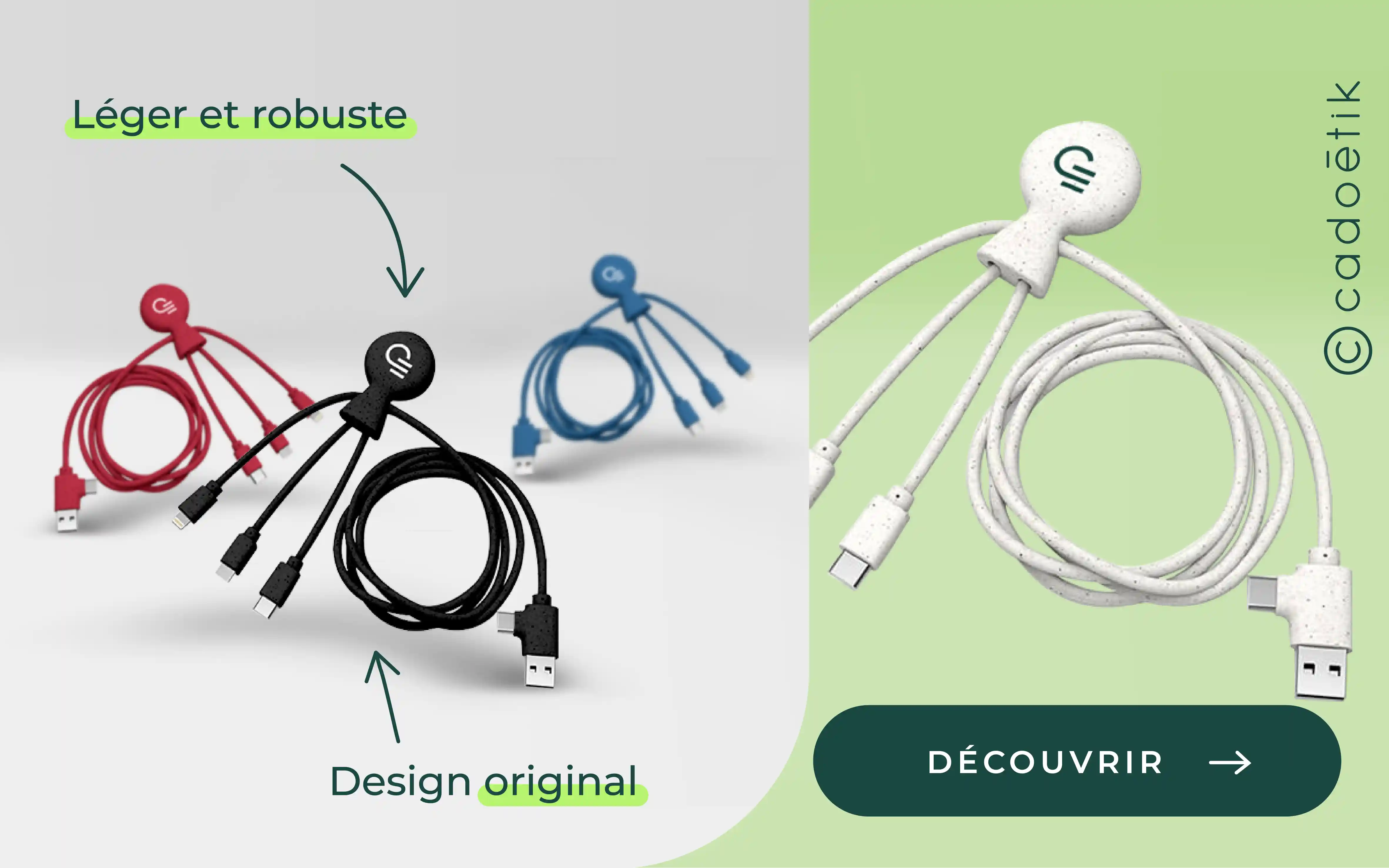 Câble charge fibre blé Mr Bio long - mobile