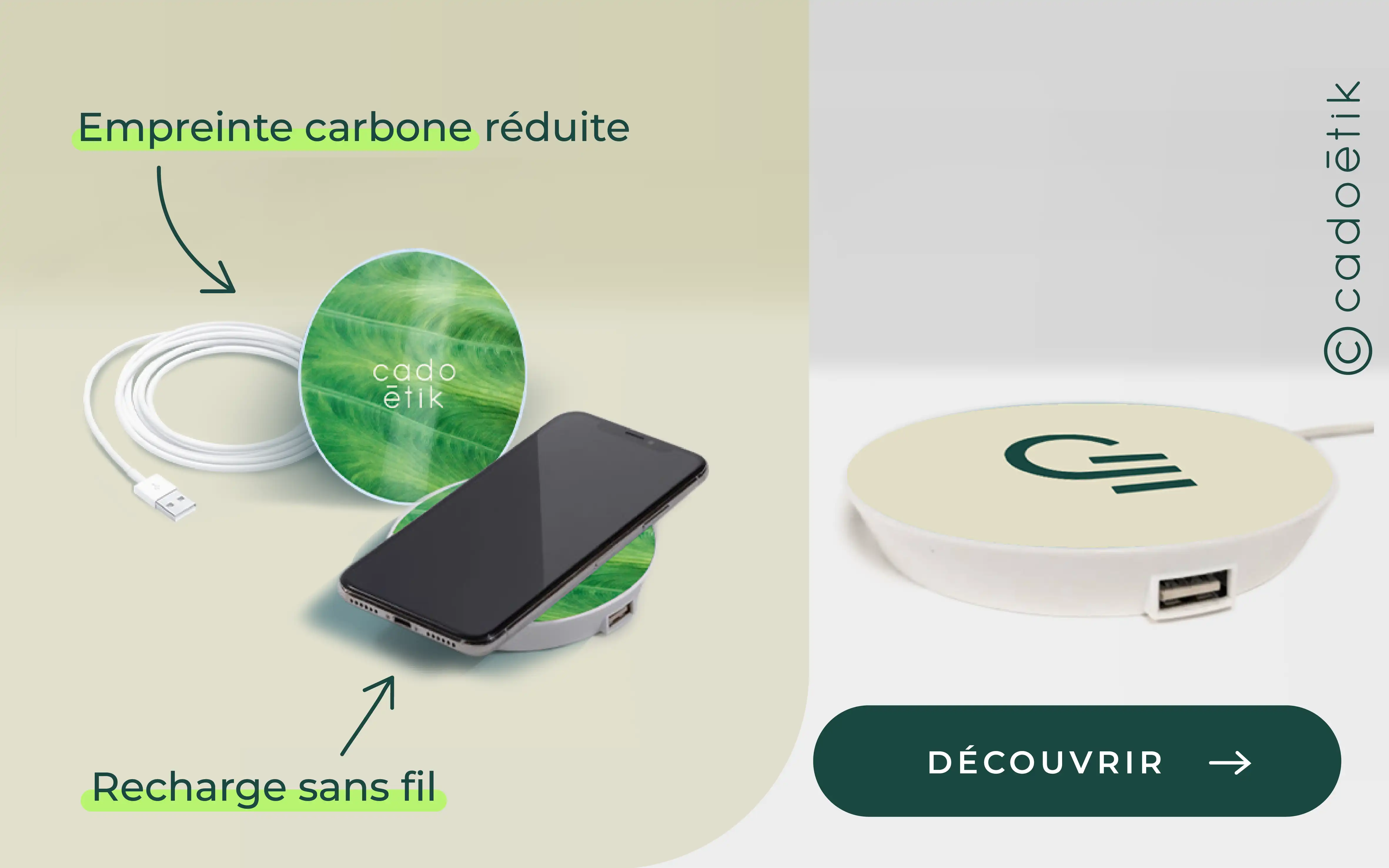Chargeur inducion plastique recyclé Watt's Up personnalisé - mobile