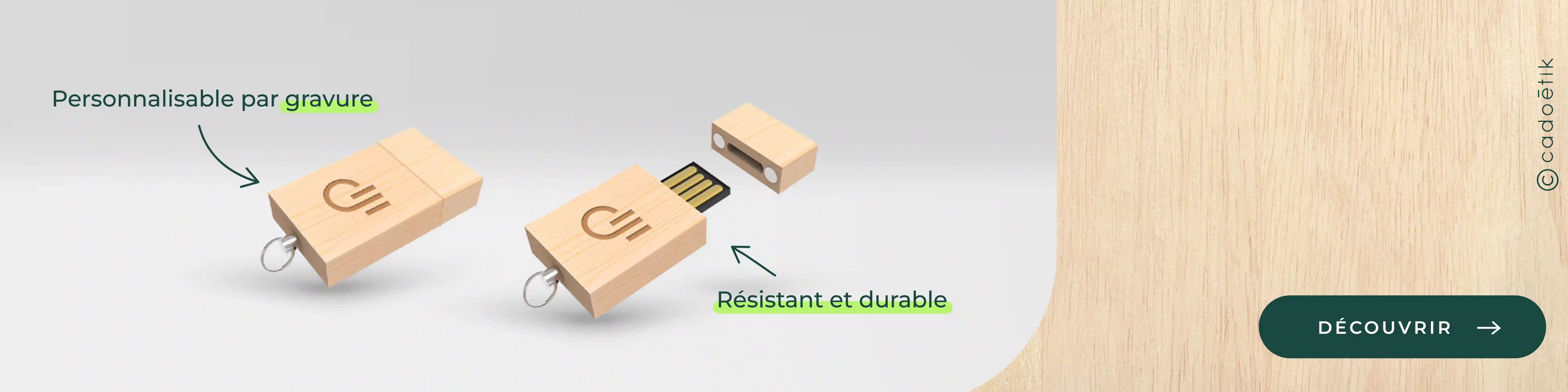 Clé USB bois Eco Wood personnalisée - desktop