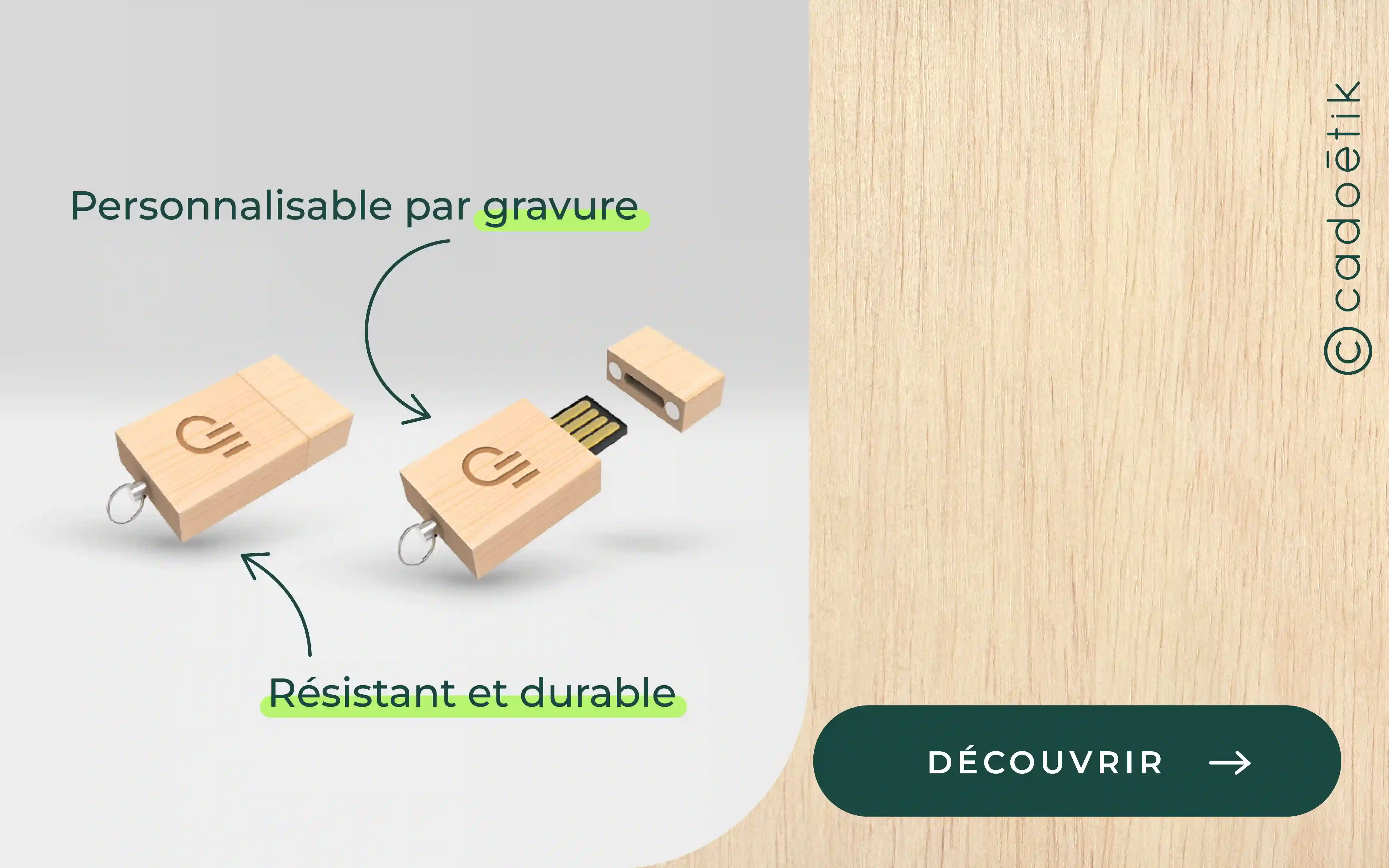 Clé USB bois Eco Wood personnalisée - mobile
