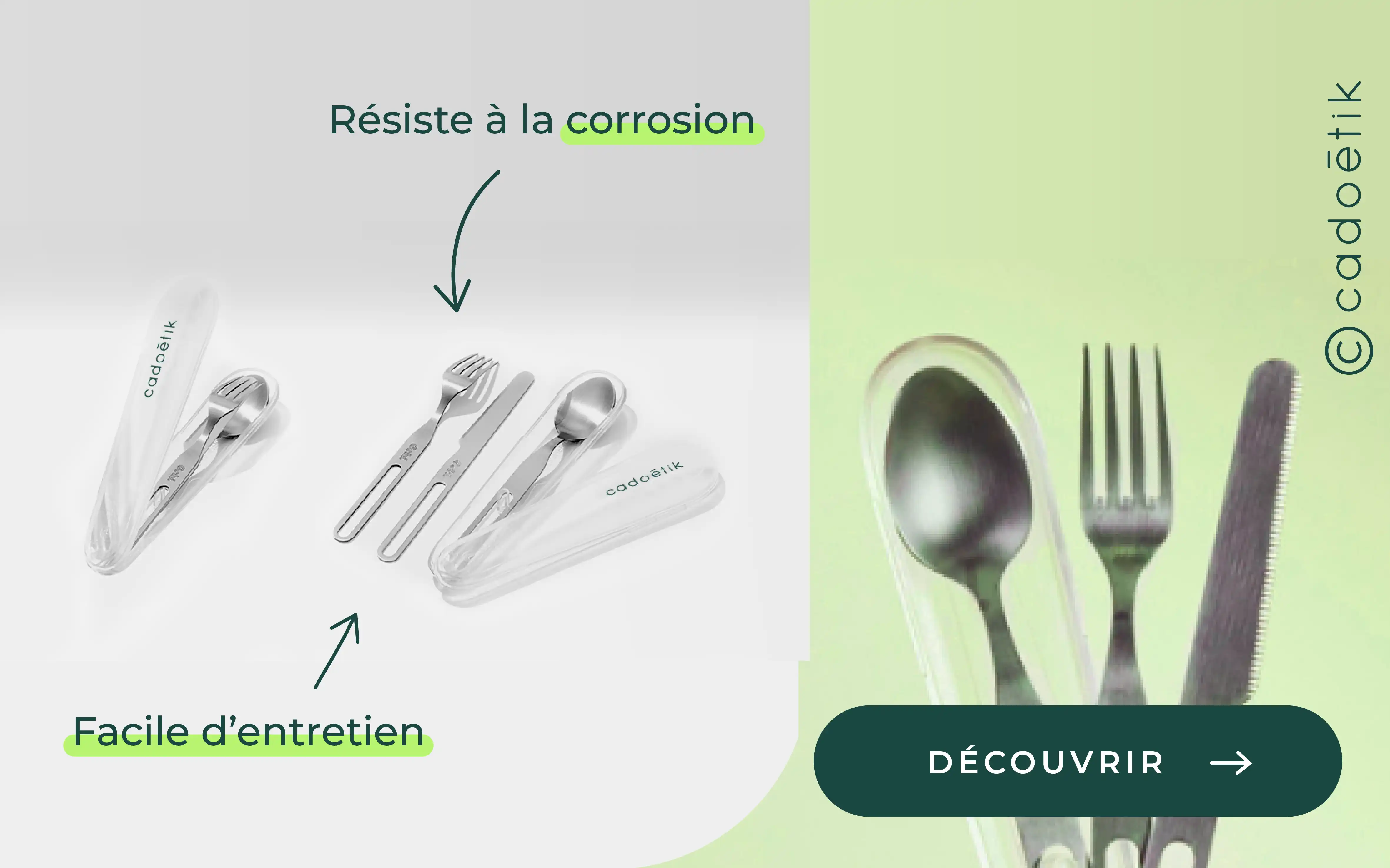 Kit couverts inox recyclé Gobi personnalisés - mobile