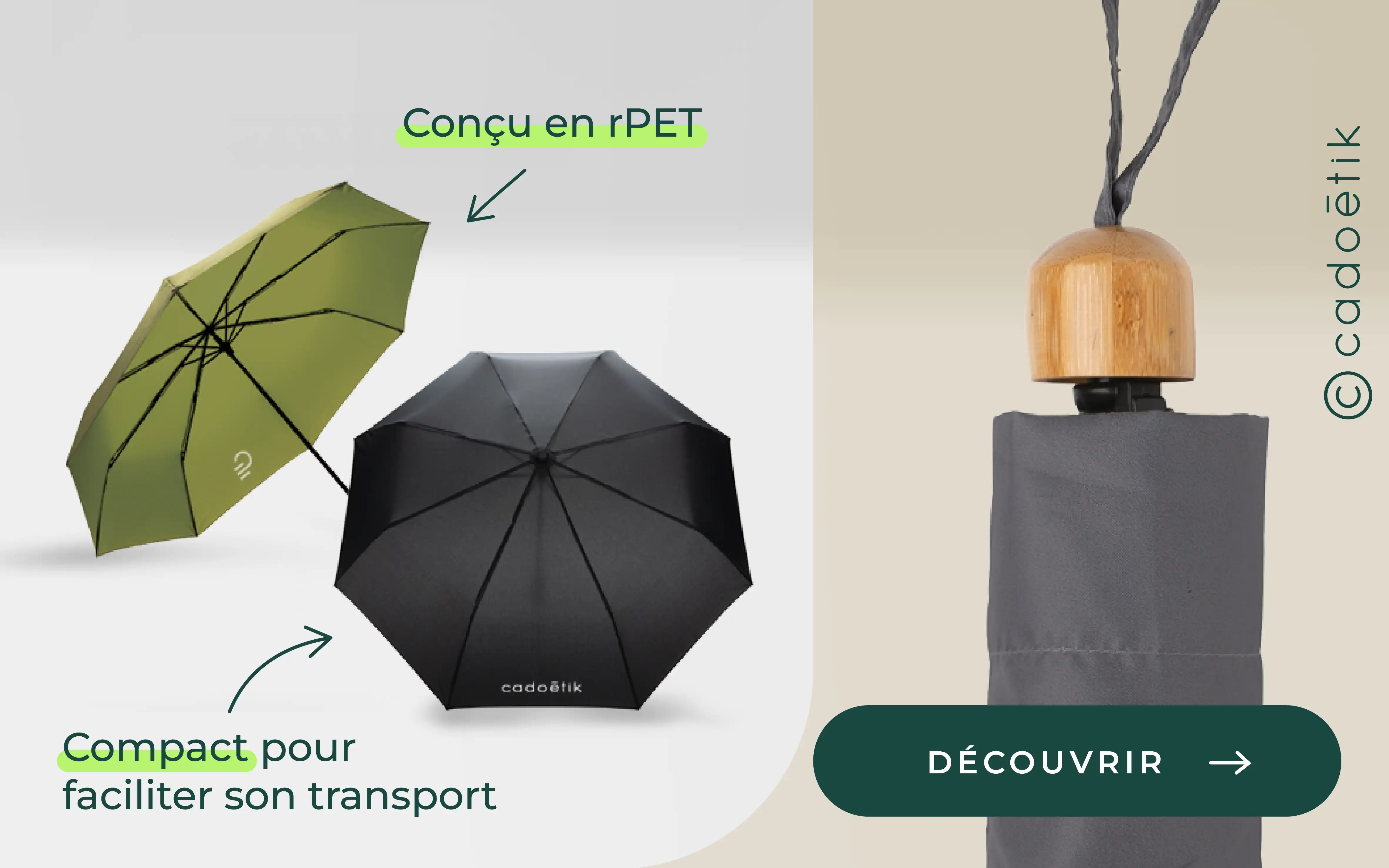 Parapluie bambou impact personnalisé - mobile