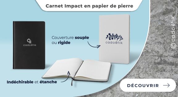 Goodies entreprise innovant – Carnet en papier de pierre – Mobile