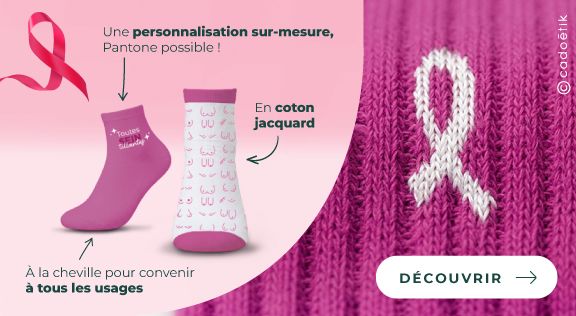 Goodies octobre rose - mobile : les chaussettes jacquard