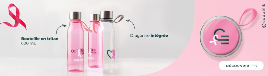 Goodies octobre rose : gourde personnalisée