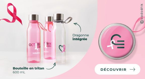 Goodies octobre rose : gourde personnalisée