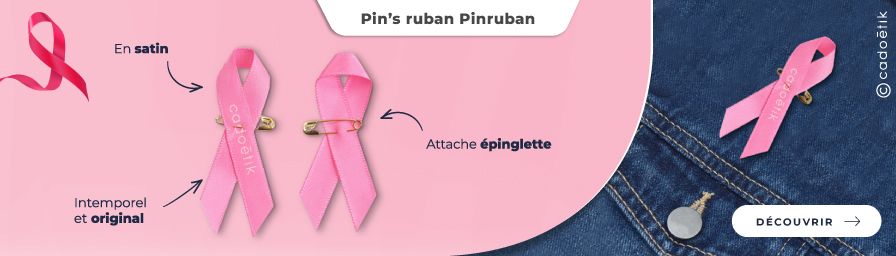 Goodies octobre rose : pin’s publicitaire 