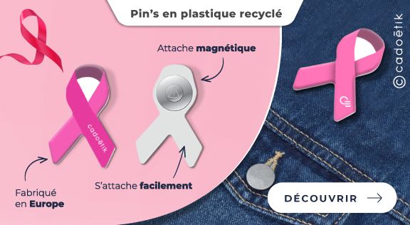 Goodies octobre rose : pin’s publicitaire 