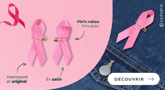 Goodies octobre rose : pin’s publicitaire