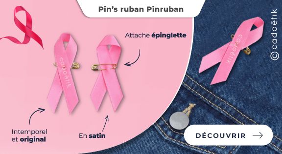Goodies octobre rose : pin’s publicitaire 