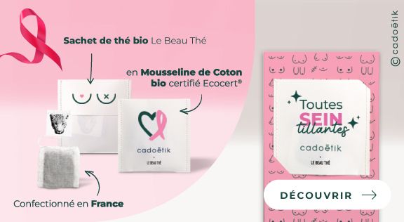 Goodies octobre rose : sachet de thé personnalisé